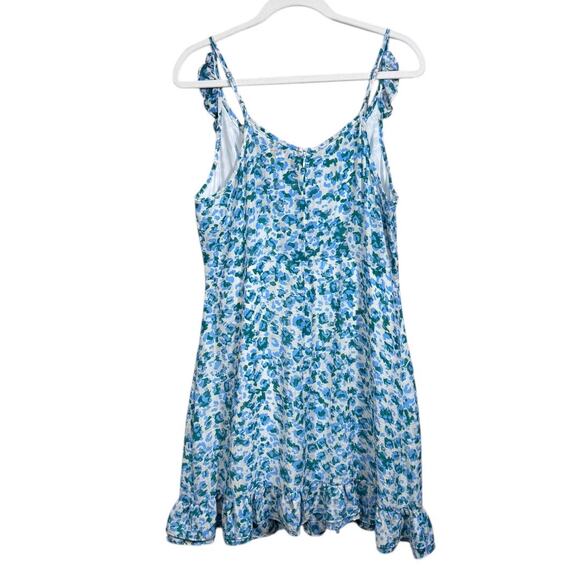 Molly Bracken Floral Print Ruffle Trim Sleeveless Mini Dress - NWT - Size L - Picture 4 of 5